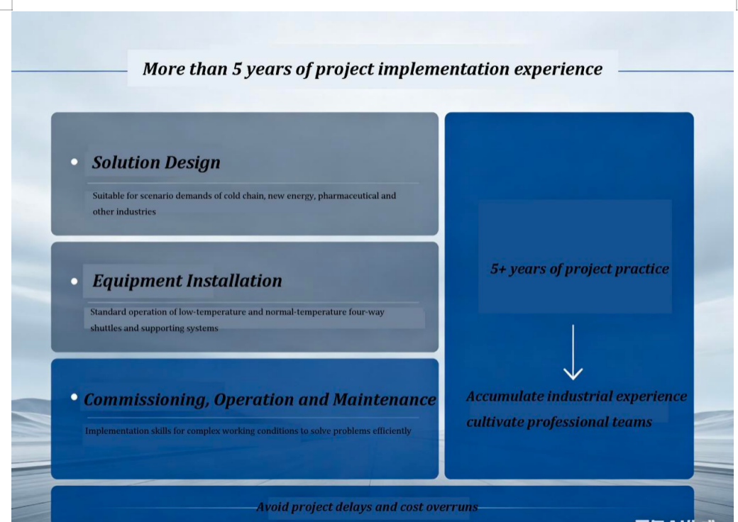 More than 5 years of project implementation experience